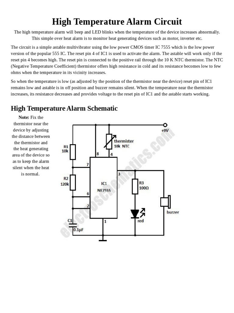 High Temperature Alarm Circuit Design | PDF | Home & Garden | Science ...