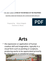 The 1987 Constitution of the Republic of the Philippines protects arts, culture and heritage