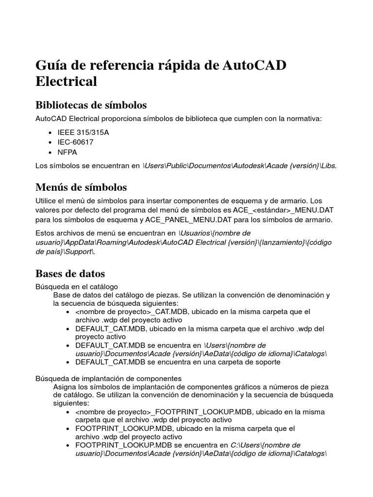 Guía Rápida de AutoCAD Electrical | PDF | Relé | Ingenieria Eléctrica