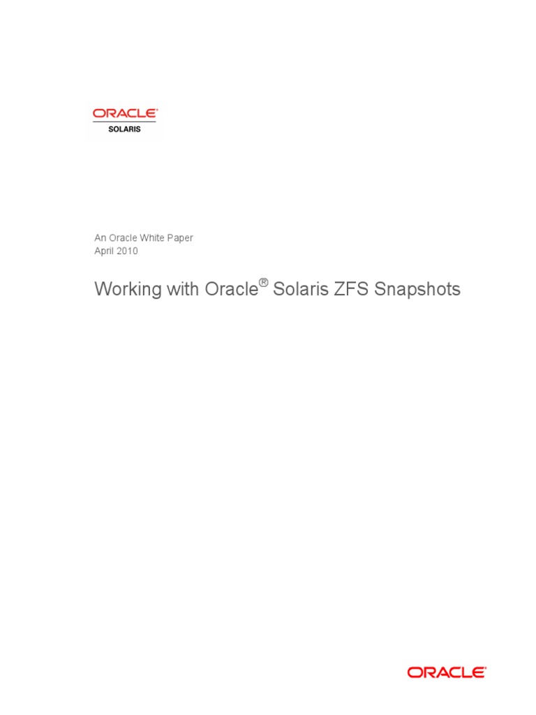 Solaris Zfs Snapshots PDF PDF File System Backup