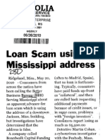 Loan Scam Using A Mississippi Address