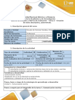 Guía de actividades y rúbrica de evaluación - Tarea 2 - Creación de texto descriptivo, autorretrato