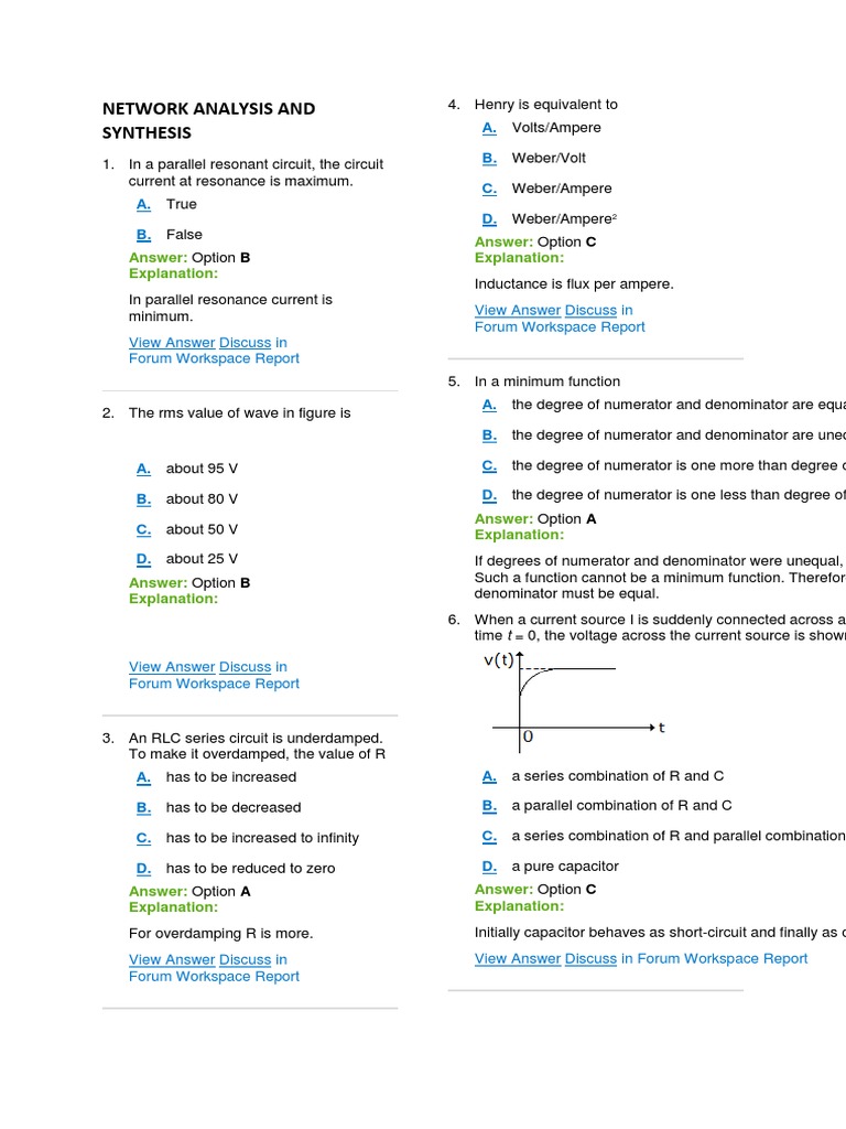 Network Analysis and Circuit Synthesis | PDF | Inductance | Capacitor