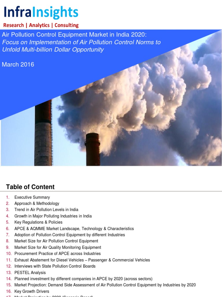 Air Pollution Market Final PDF Air Pollution Emission Standard