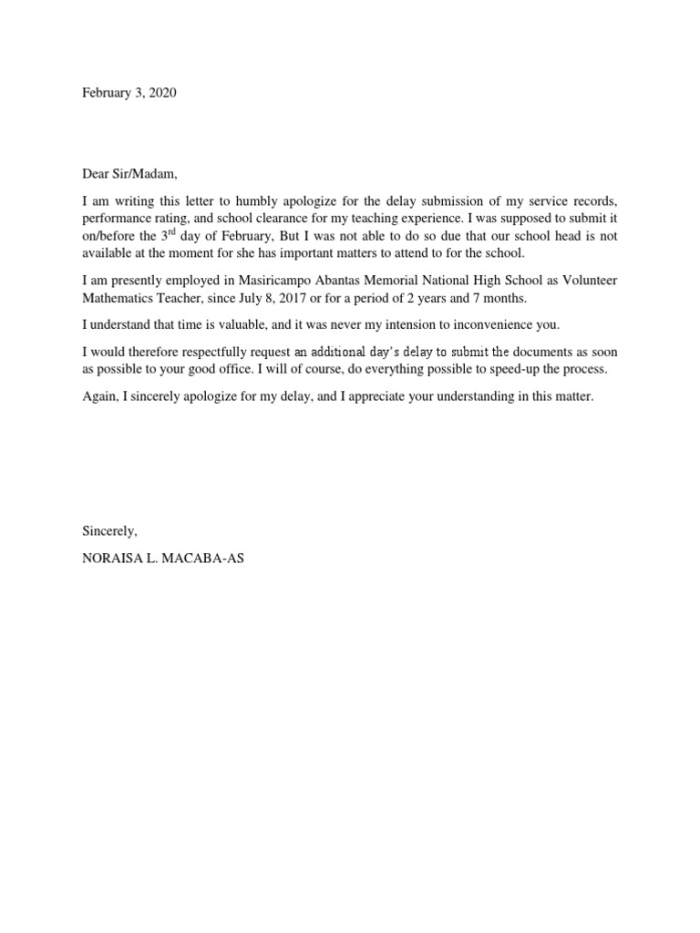 Justification Letter