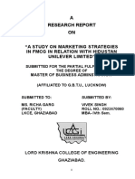 A STUDY ON MARKETING STRATEGIES IN FMCG IN RELATION WITH HIDUSTAN UNILEVER LIMITED. Research Report