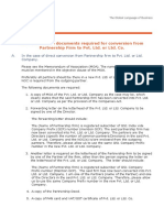 Conversion From Partnership Firm To PVT LTD Co PDF