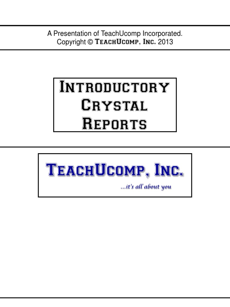 Crystal Reports Introductory | PDF | Databases | Computer Keyboard