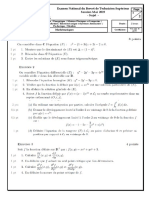 Examen National Du BTS - Pôle Mécanique - Session de Mai 2019