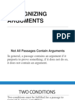 Recognizing Arguments PDF