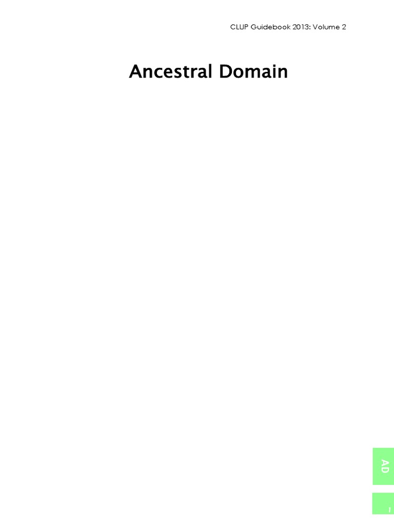 Ancestral Domain Management Guidelines | PDF | Intellectual Property ...