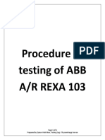 Procedure For Testing of Abb A.R Rexa 103