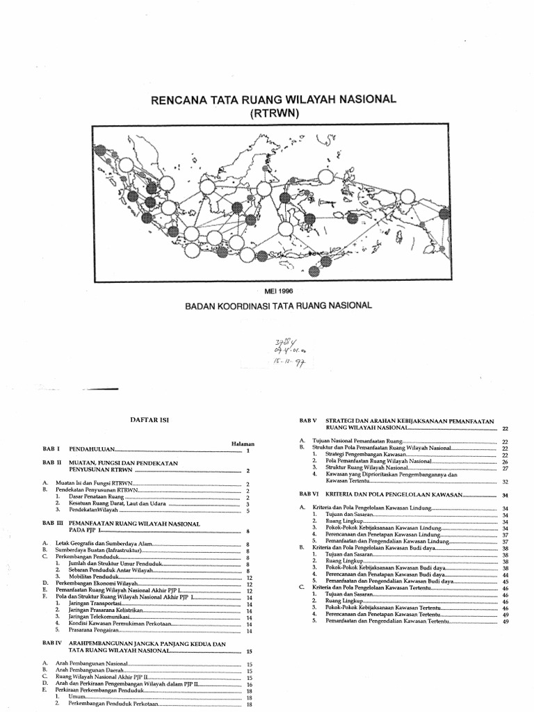 Rencana Tata Ruang Wilayah Nasional | PDF