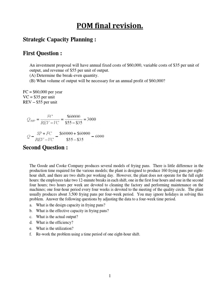 Strategic Capacity Planning Analysis | PDF | Economics | Business