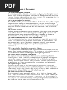 List of Advantages of Democracy