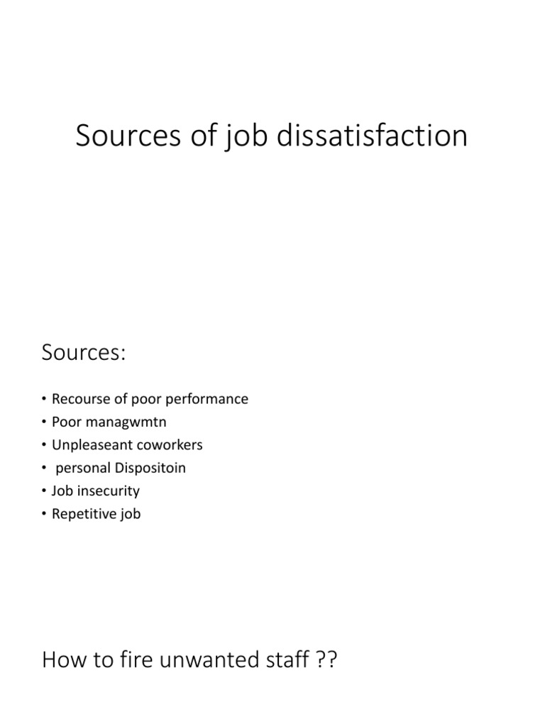 Sources of Job Dissatisfaction PDF