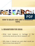 How To Select and Limit A Research Topic