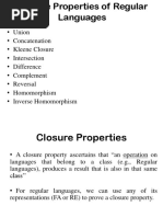 Closure Properties of Regular Languages