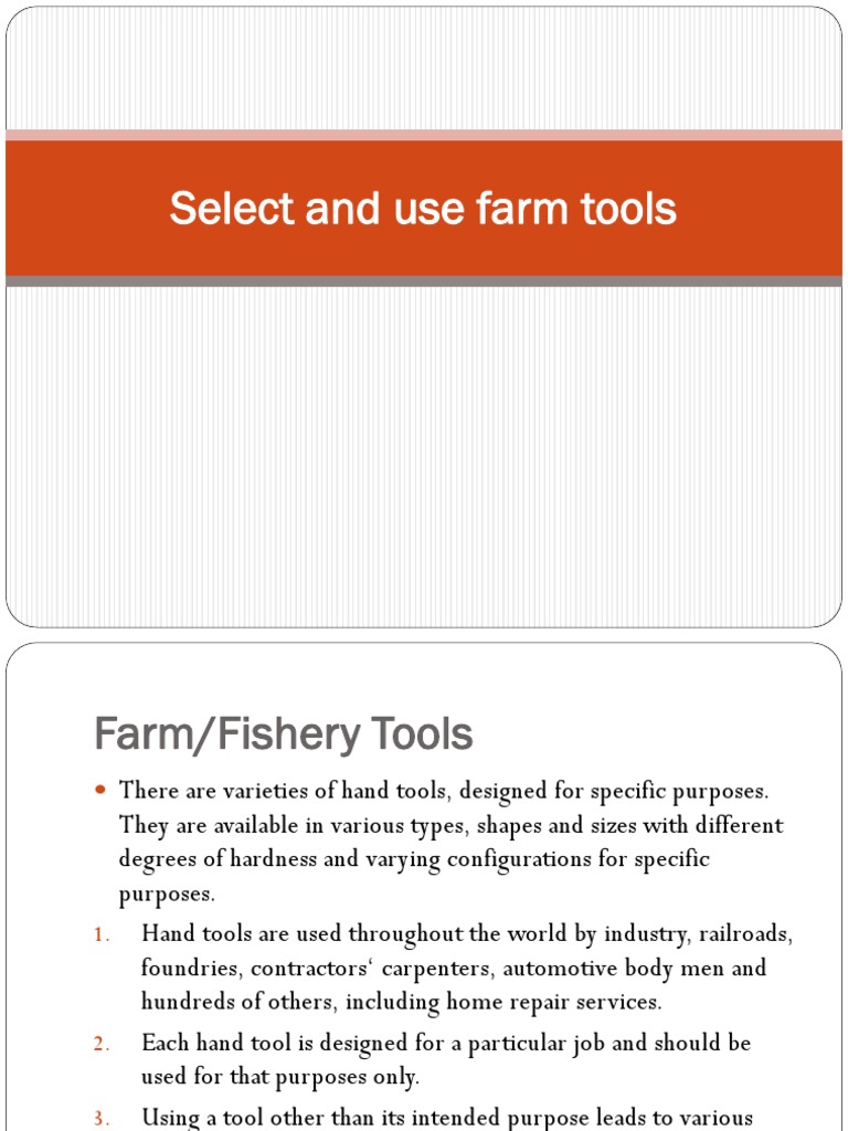Types of Hand Tools and Their Uses | PDF