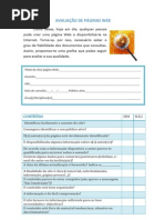 AVALIAÇÃO DE PÁGINAS WEB 