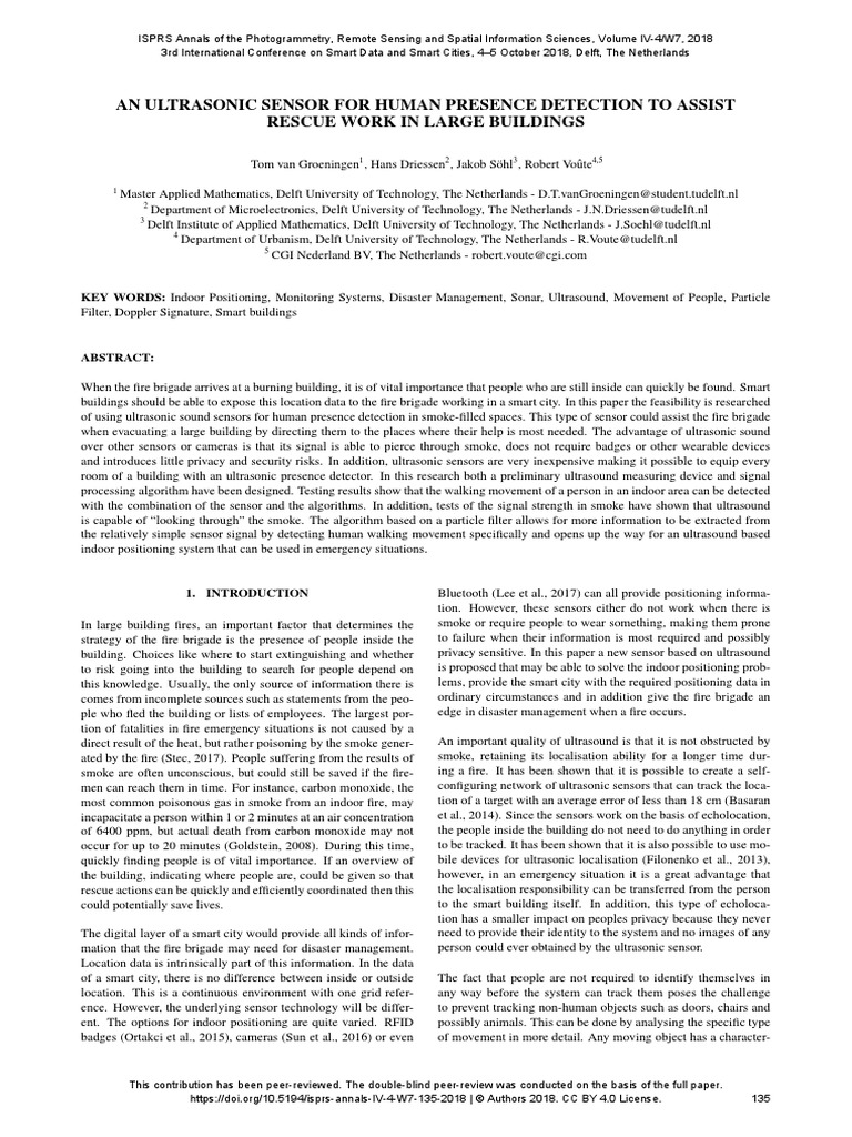 An Ultrasonic Sensor For Human Presence Detection PDF | PDF ...