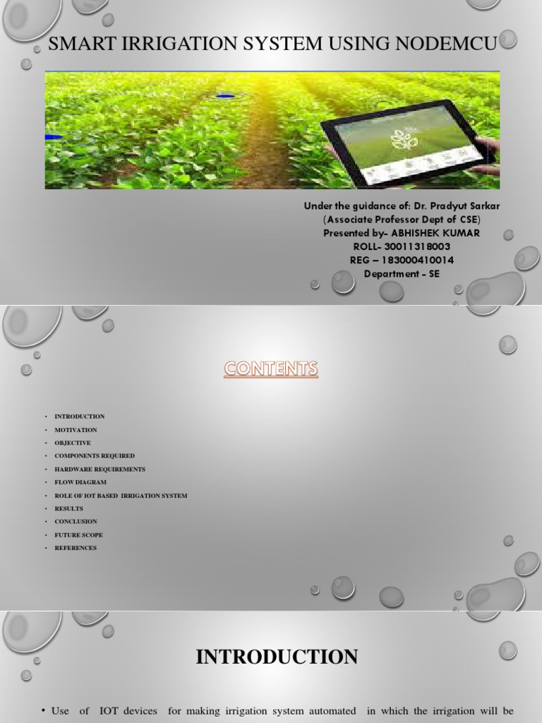 Smart Irrigation System with IoT | PDF | Internet Of Things | Cloud ...