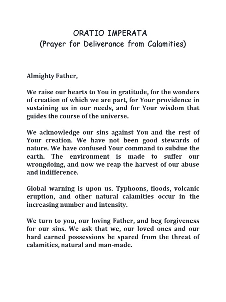 Oratio Imperata | PDF | God The Father | Jesus