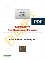 Example Cyber Security Risk Management Framework Template RMF