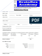 Admission Form