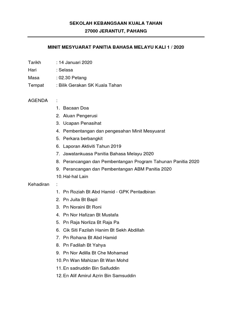 Surat Bahasa Inggeris Darjah 4