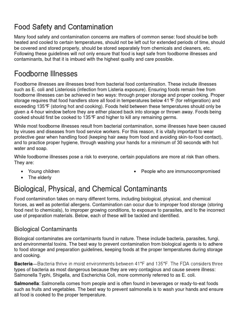 ServSafe 7th Ed Study Guide PDF Foodborne Illness Food Safety