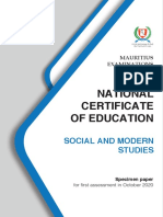 Social and Modern Studies (N570)