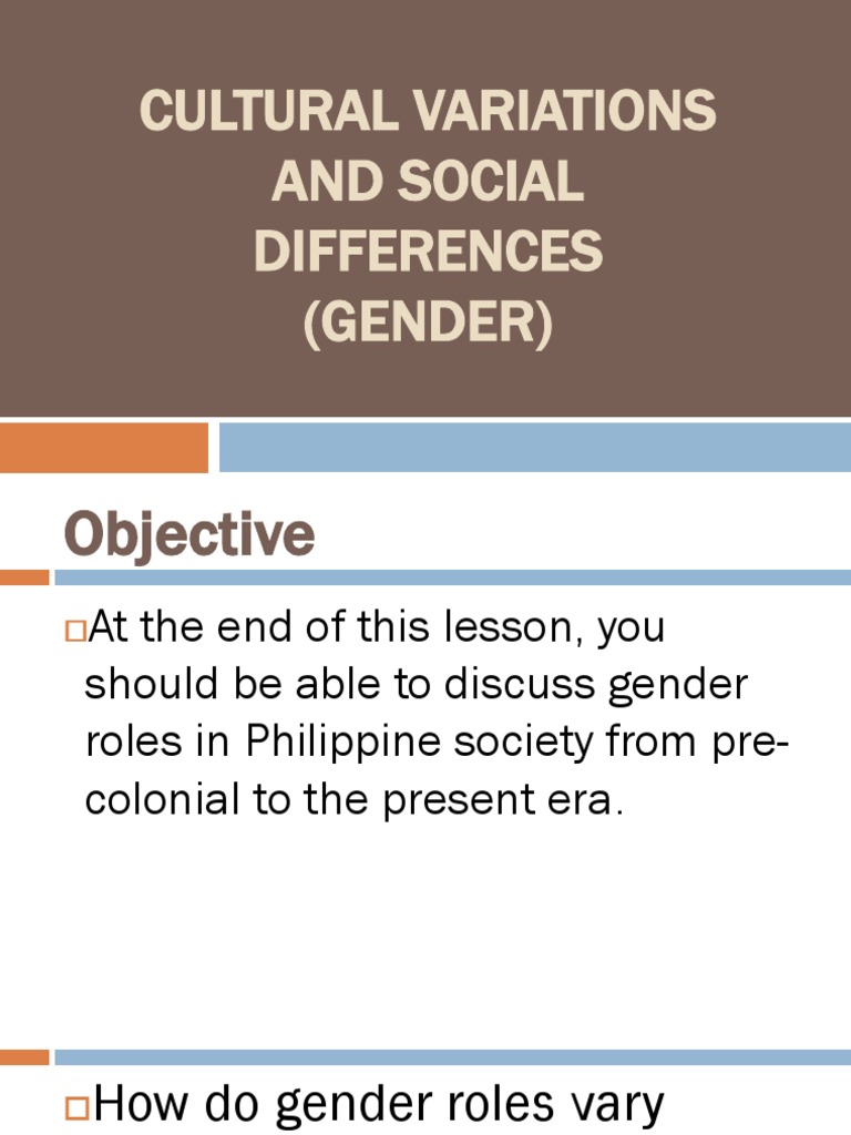 Gender Roles and Cultural Variations | PDF | Gender Role | Nationality