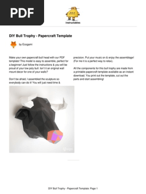 DIY-Bull-Trophy-Papercraft-Template