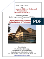 IIT Delhi Short Course on Recent Advances in Highway Design and Construction