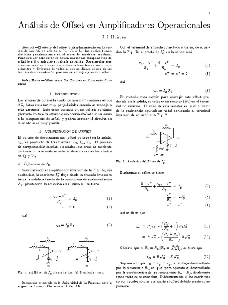 Compensación de Offset en Amplificadores | PDF | Amplificador ...