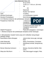 Rancangan Pengajaran Matematik Tahun 1M tentang Wang