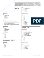 Oxford Solutions Intermediate Short Test Answer Key A