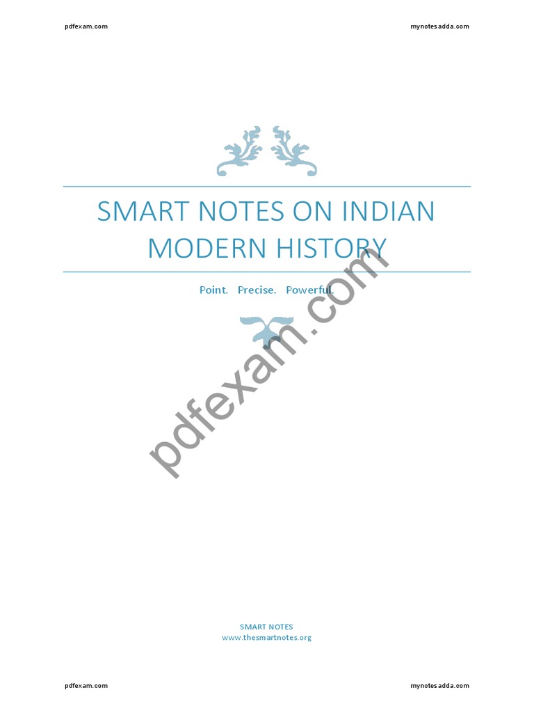 Smart Notes on Modern Indian History | PDF | East India Company ...