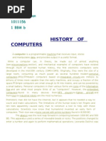 History of Computers: Ayushi Tulsyan 1011156 1 BBM B