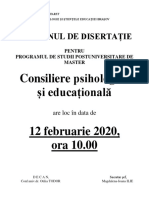 FPSE BV postunivCPE Data Ora Disertatiei Feb 2020 PDF