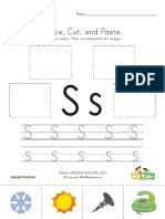 Trace Cut Paste Letter S Worksheet