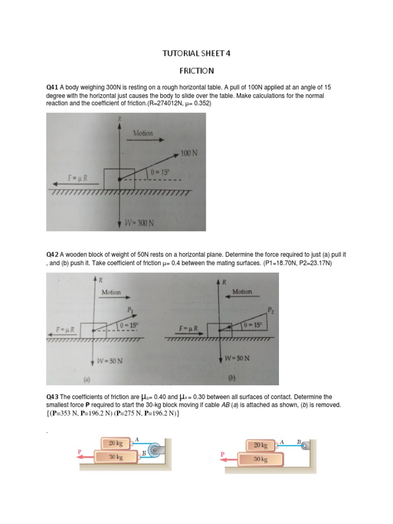 A1436646528 - 22146 - 10 - 2018 - T2 Friction | PDF | Friction | Force