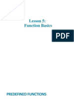 Lesson 5 Function Basics