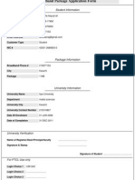 Student Broadband Package Application Form