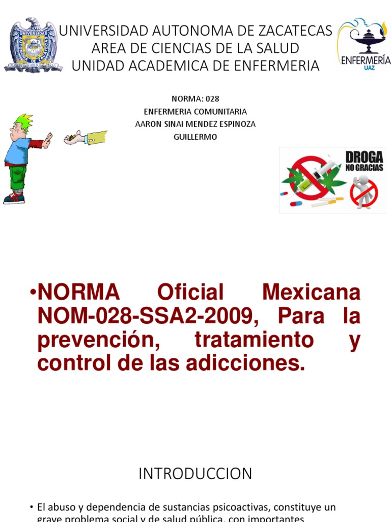 Norma 028 | PDF | Tabaco | Alcoholismo