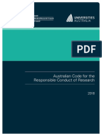 The Australian Code For The Responsible Conduct of Research 2018