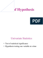 Test of Hypothesis