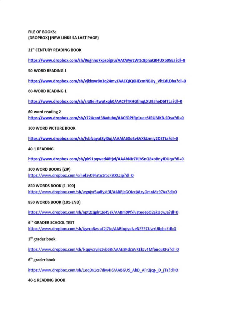 Book File Links for Reading Levels | PDF | Learning Methods | Writing