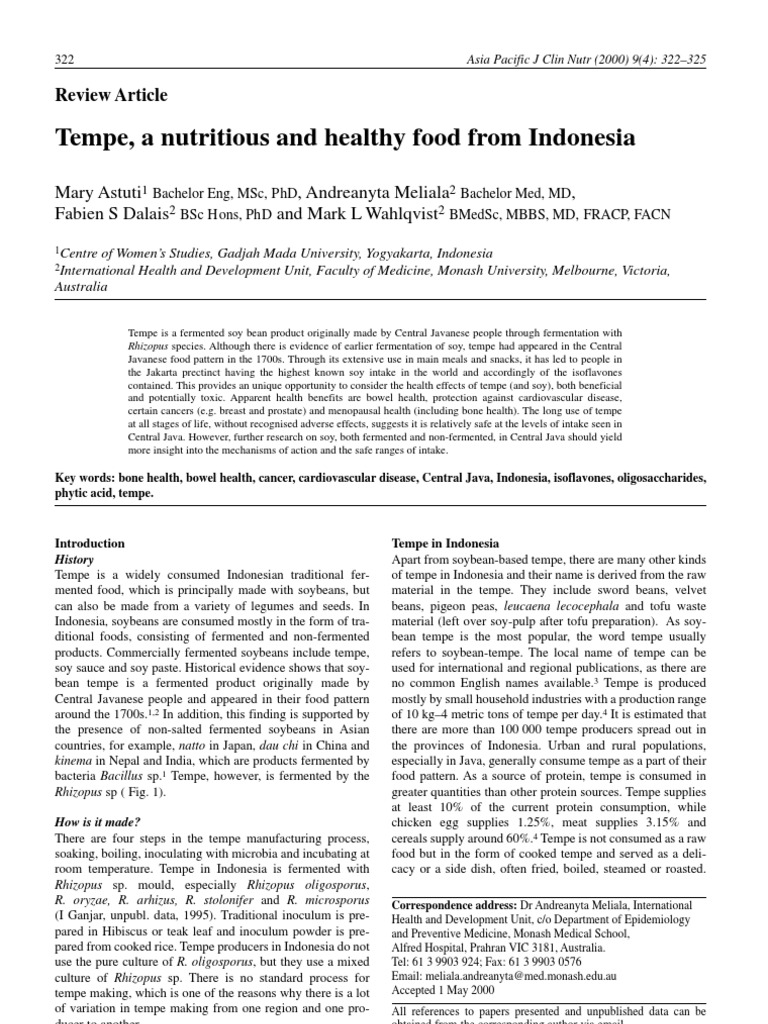 Tempe, A Nutritious N Healthy Food From Ina | PDF
